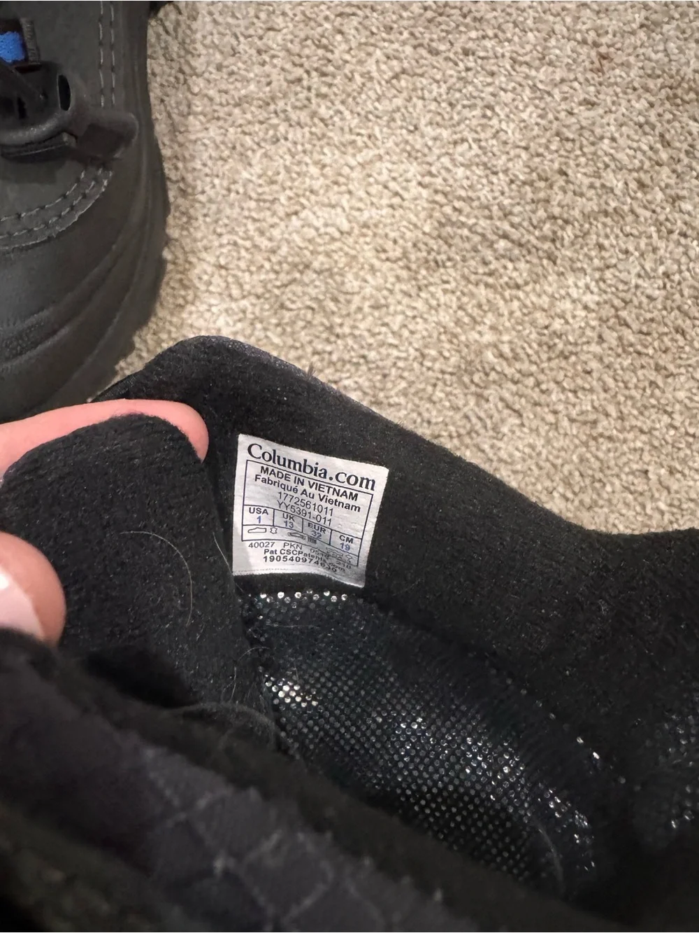 Columbia Kids Black and Blue Insulated Snow Boots